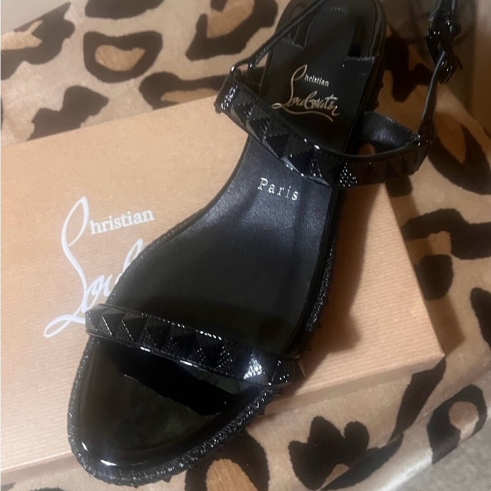 Christian Louboutin patent leather Black Sandals